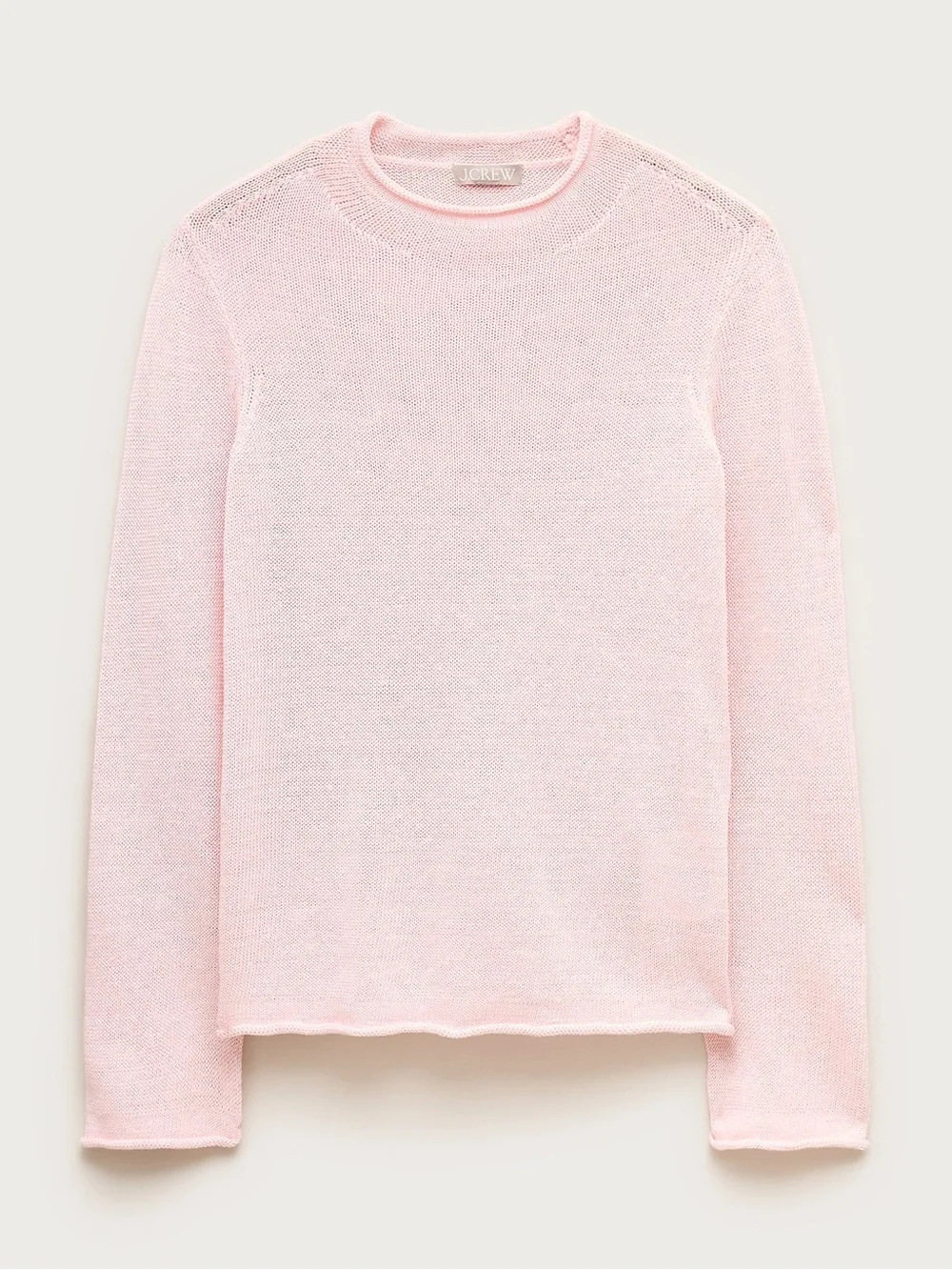 J. Crew Summer Rollneck sweater linen blend in Peppermint Ice Pink Size Medium